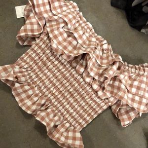 Ruffle off the shoulder top